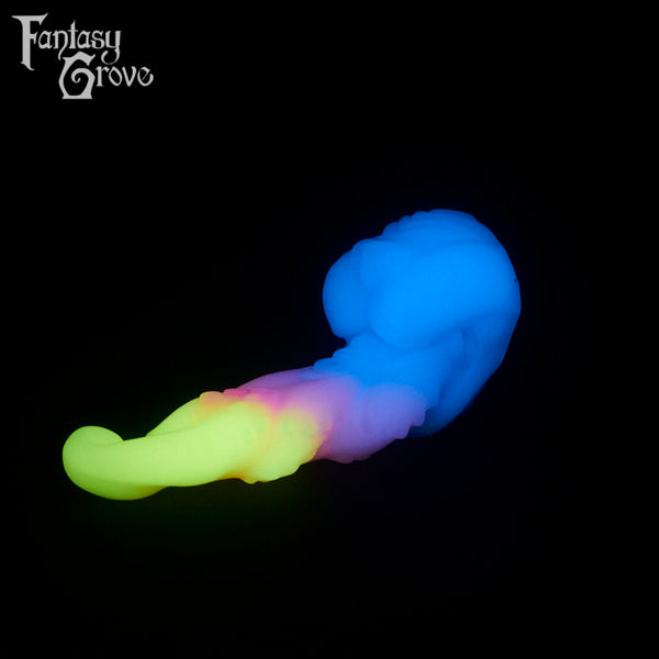 A fantasy sex toy on a black background with the Fantasy Grove logo in the upper left corner 