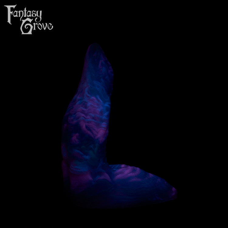 A fantasy sex toy on a black background with the Fantasy Grove logo in the upper left corner