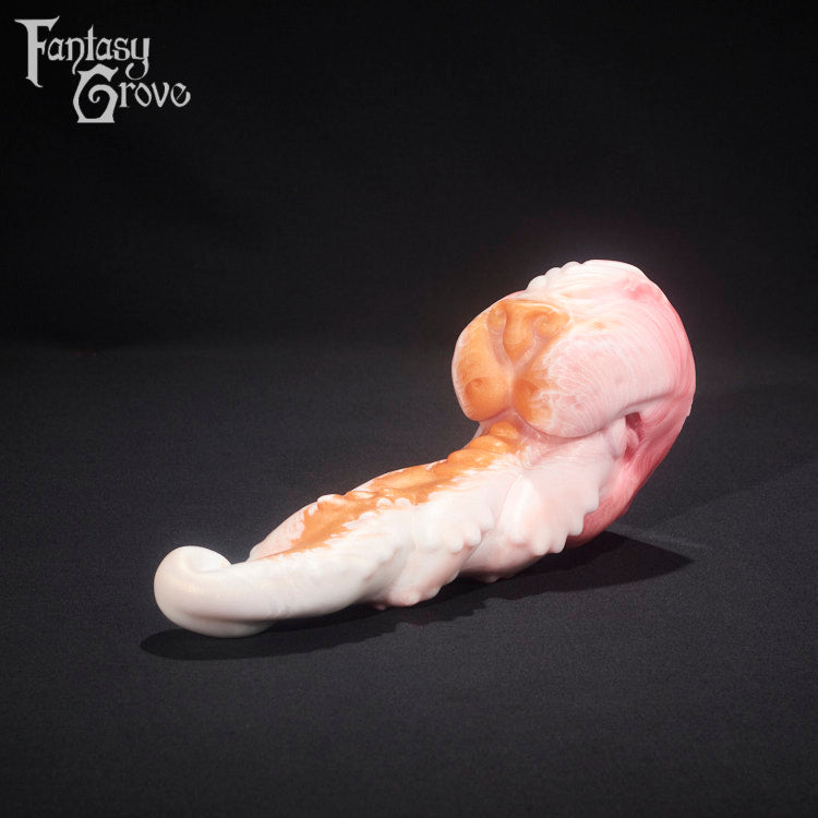 A fantasy sex toy on a black background with the Fantasy Grove logo in the upper left corner 