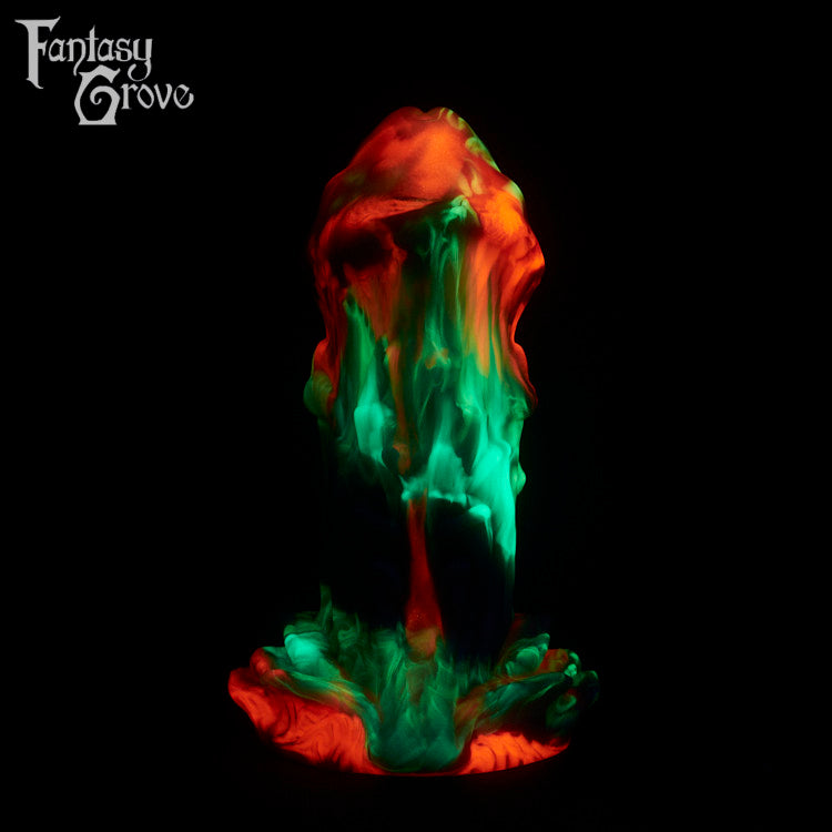 A fantasy sex toy on a black background with the Fantasy Grove logo in the upper left corner