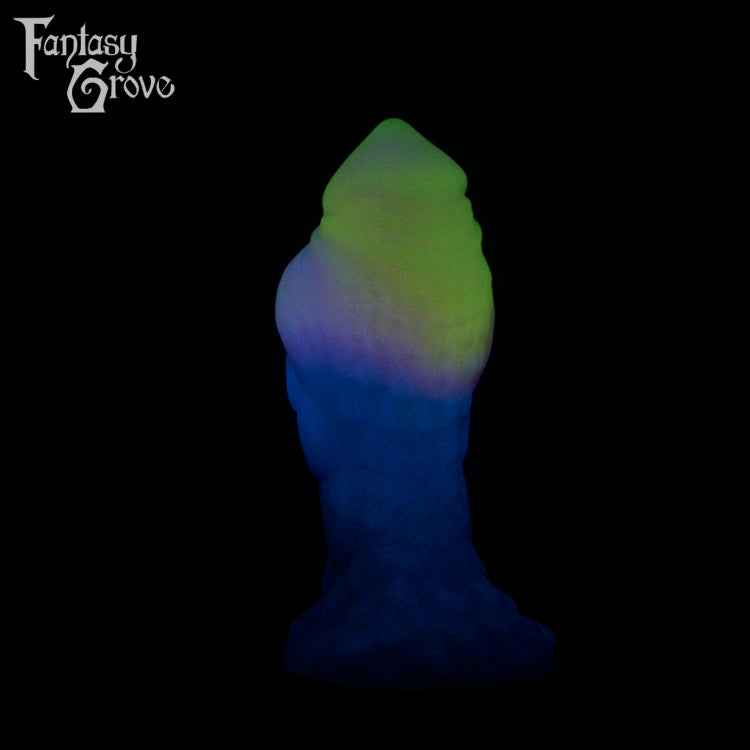 A fantasy sex toy on a black background with the Fantasy Grove logo in the upper left corner