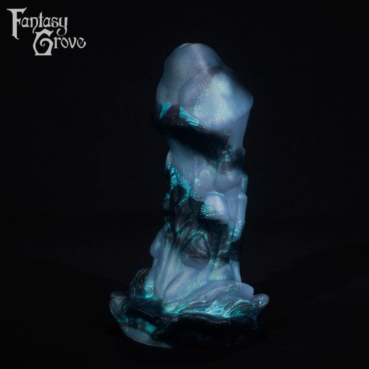 A fantasy sex toy on a black background with the Fantasy Grove logo in the upper left corner