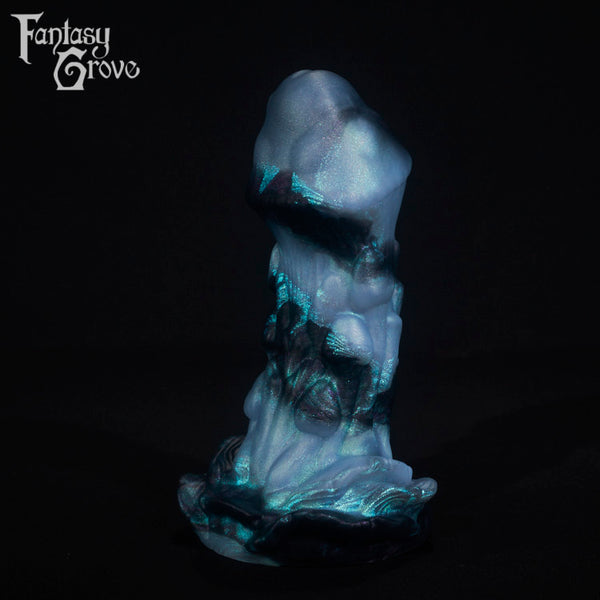 A fantasy sex toy on a black background with the Fantasy Grove logo in the upper left corner