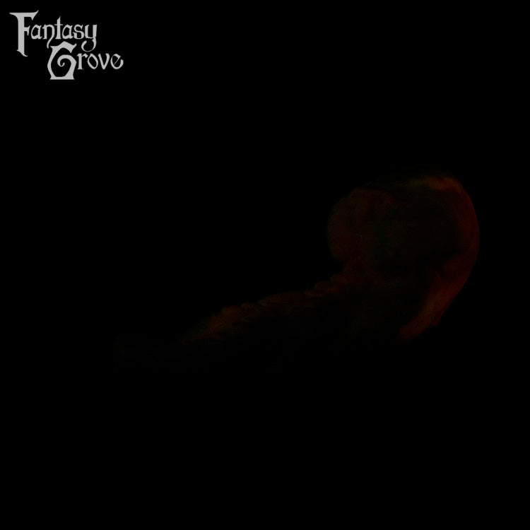 A fantasy sex toy on a black background with the Fantasy Grove logo in the upper left corner 