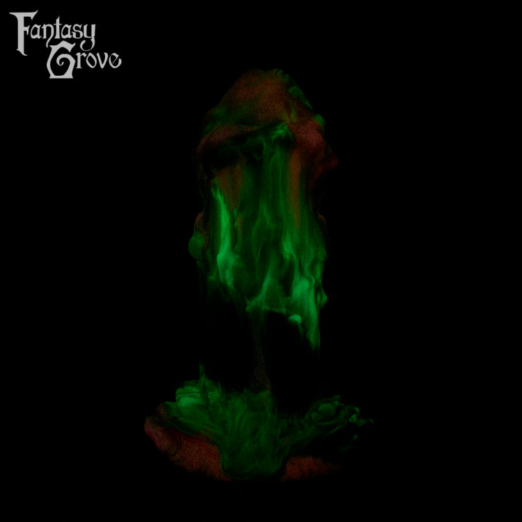 A fantasy sex toy on a black background with the Fantasy Grove logo in the upper left corner