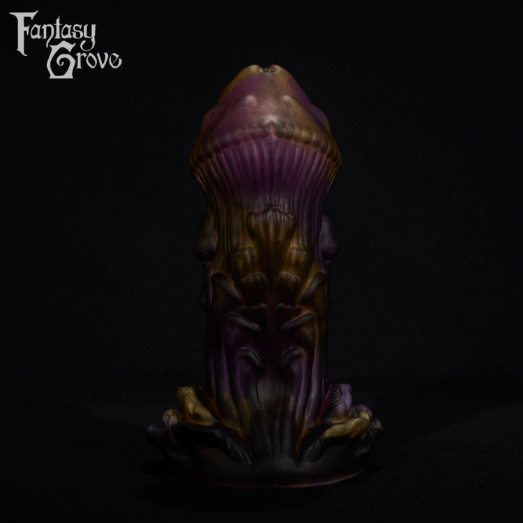 A fantasy sex toy on a black background with the Fantasy Grove logo in the upper left corner