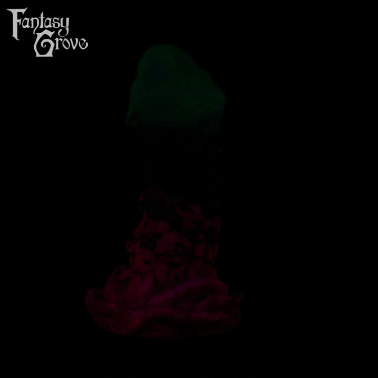 A fantasy sex toy on a black background with the Fantasy Grove logo in the upper left corner