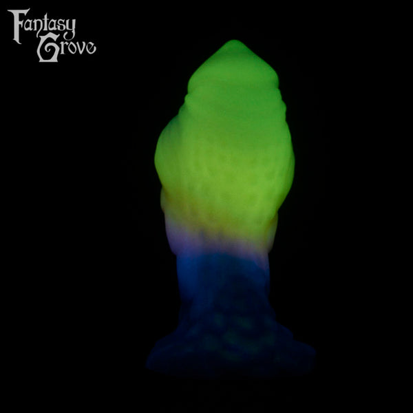 A fantasy sex toy on a black background with the Fantasy Grove logo in the upper left corner