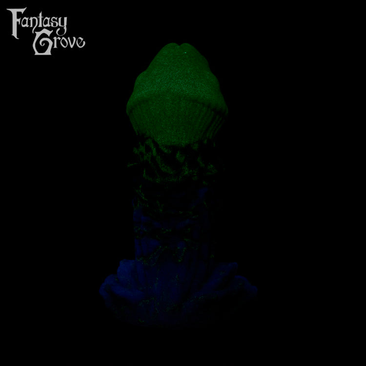 A fantasy sex toy on a black background with the Fantasy Grove logo in the upper left corner