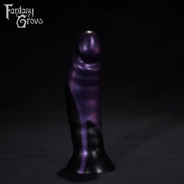 A Fantasy Grove sex toy on a black background with a logo in the upper left corner
