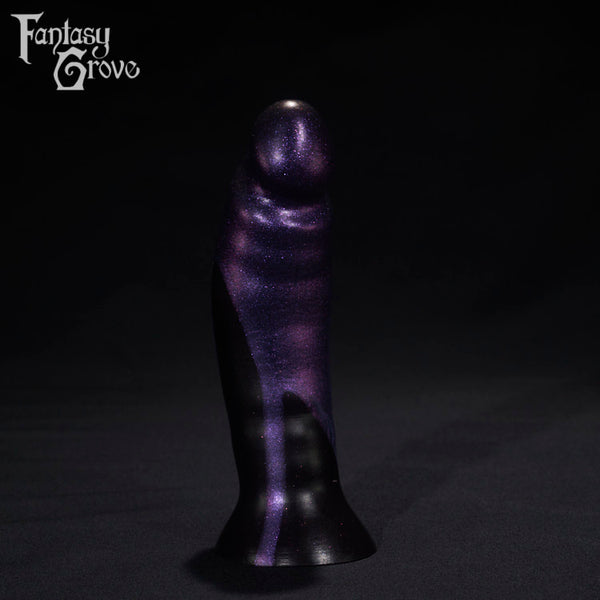 A Fantasy Grove sex toy on a black background with a logo in the upper left corner