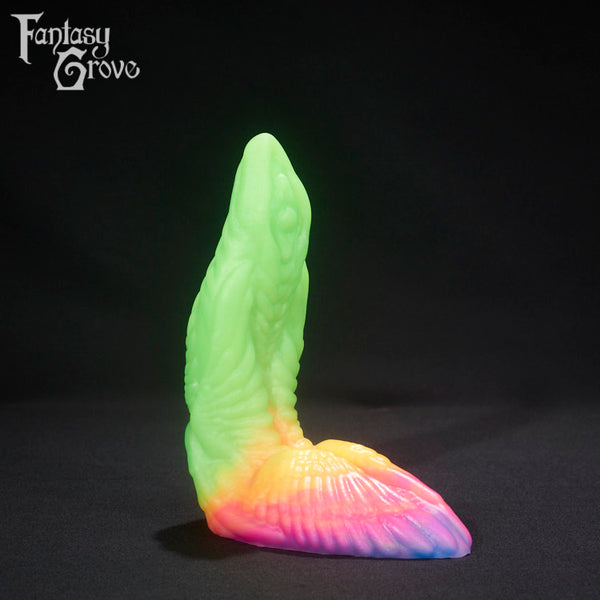 A fantasy sex toy on a black background with the Fantasy Grove logo in the upper left corner 