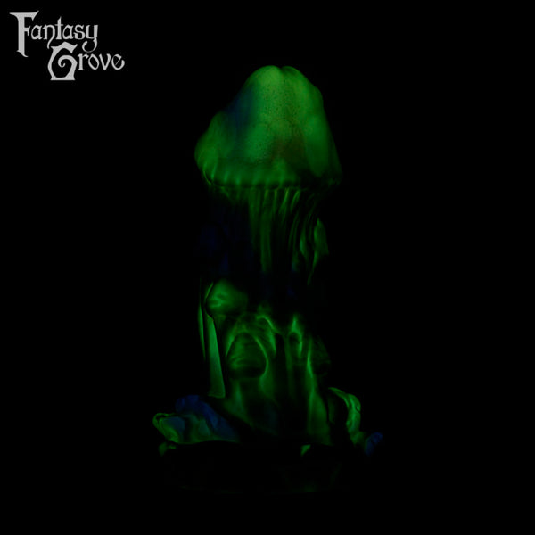 A fantasy sex toy on a black background with the Fantasy Grove logo in the upper left corner