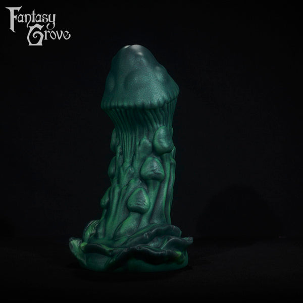 A fantasy sex toy on a black background with the Fantasy Grove logo in the upper left corner