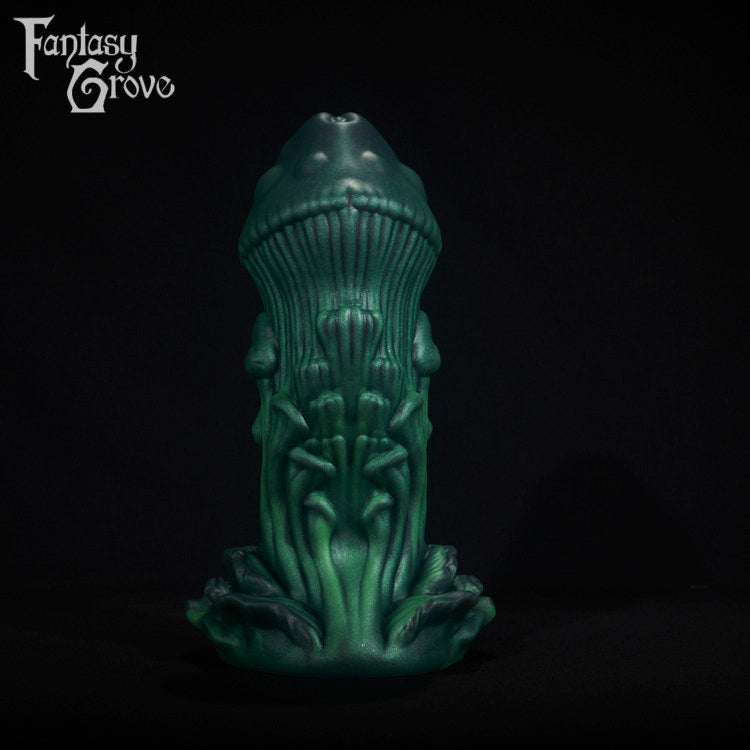 A fantasy sex toy on a black background with the Fantasy Grove logo in the upper left corner