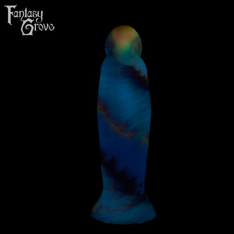 A fantasy sex toy on a black background with the Fantasy Grove logo in the upper left corner