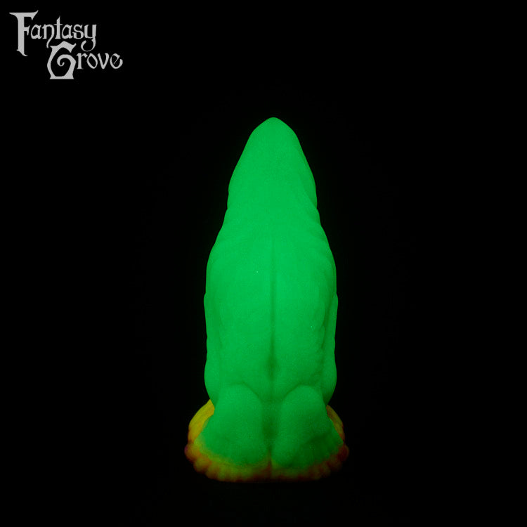 A fantasy sex toy on a black background with the Fantasy Grove logo in the upper left corner 