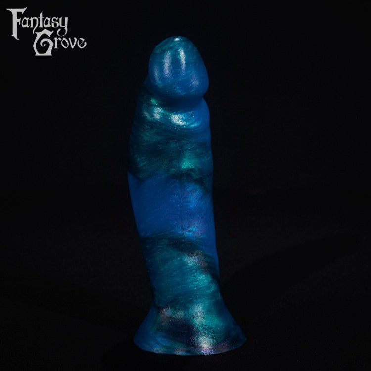 A fantasy sex toy on a black background with the Fantasy Grove logo in the upper left corner
