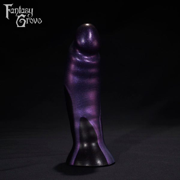 A Fantasy Grove sex toy on a black background with a logo in the upper left corner