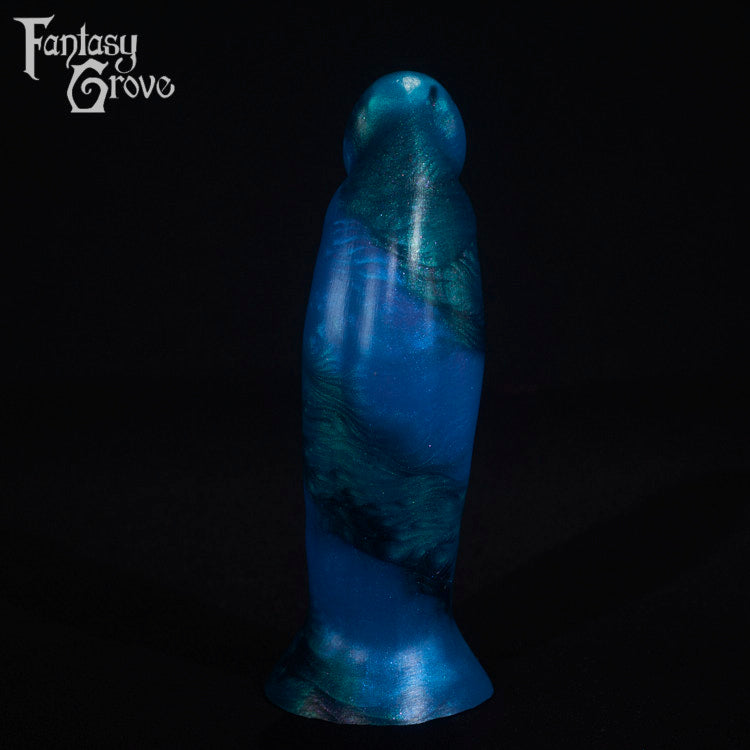 A fantasy sex toy on a black background with the Fantasy Grove logo in the upper left corner