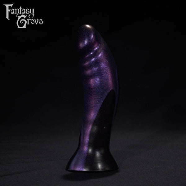 A Fantasy Grove sex toy on a black background with a logo in the upper left corner