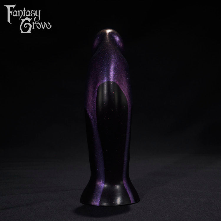 A Fantasy Grove sex toy on a black background with a logo in the upper left corner