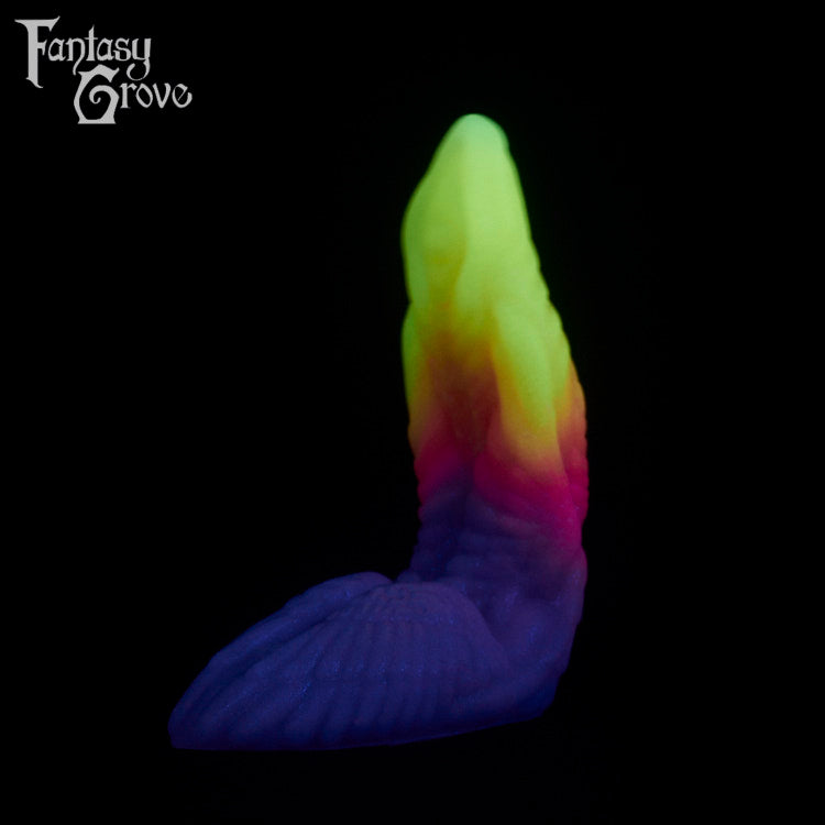 A fantasy sex toy on a black background with the Fantasy Grove logo in the upper left corner