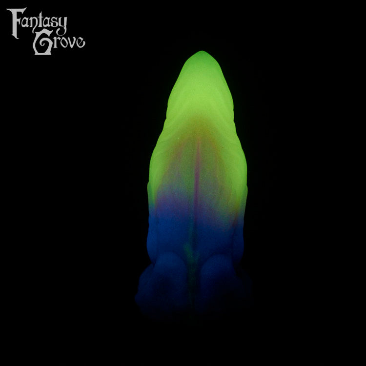 A fantasy sex toy on a black background with the Fantasy Grove logo in the upper left corner