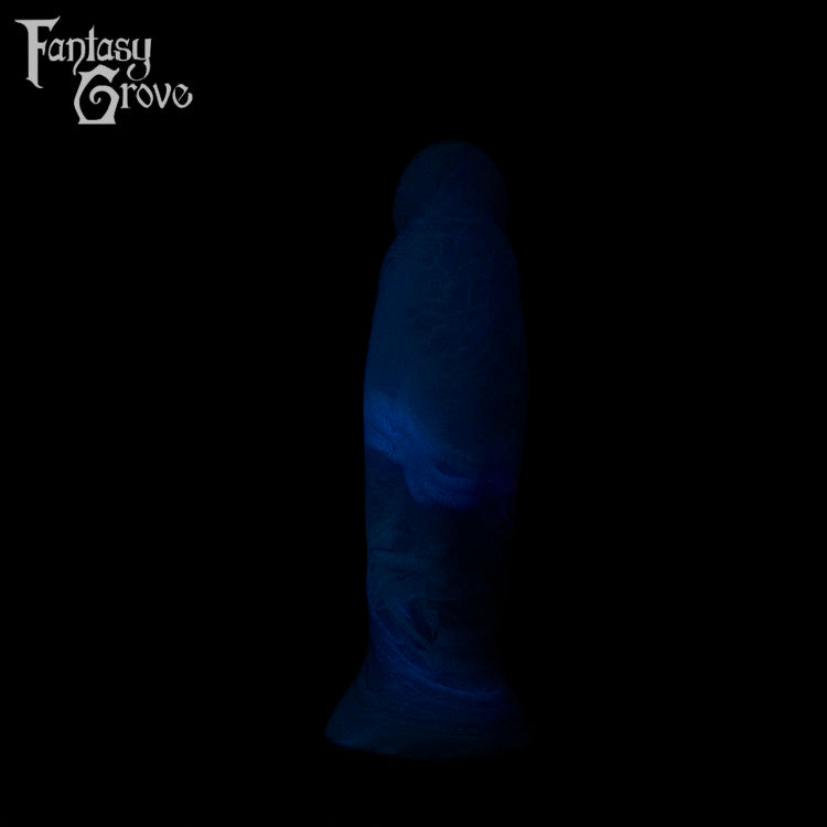 A fantasy sex toy on a black background with the Fantasy Grove logo in the upper left corner
