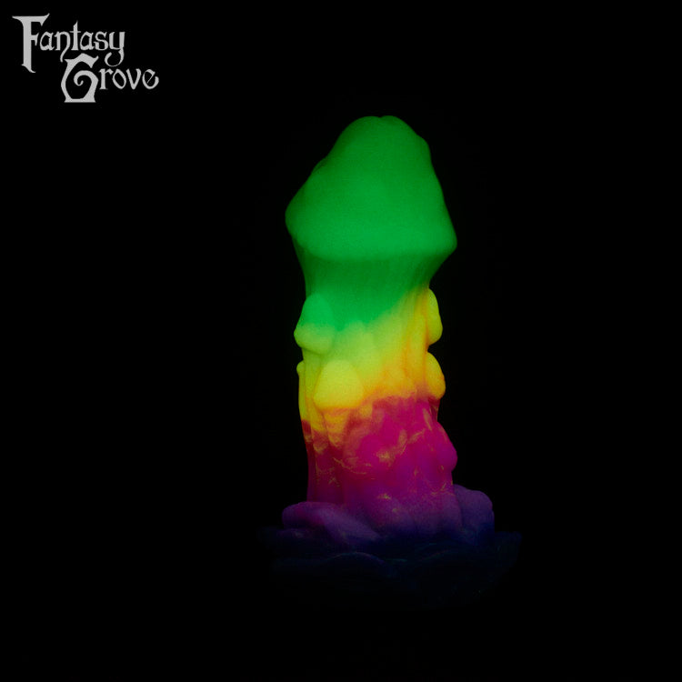 A fantasy sex toy on a black background with the Fantasy Grove logo in the upper left corner 