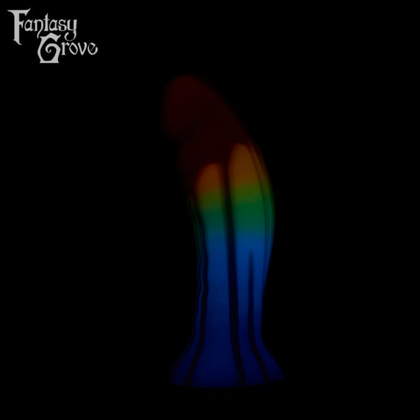 A Fantasy Grove sex toy on a black background with a logo in the upper left corner