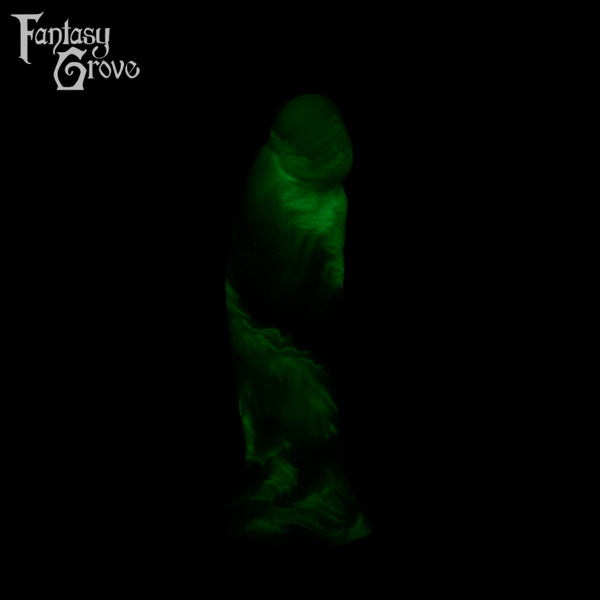 A fantasy sex toy on a black background with the Fantasy Grove logo in the upper left corner