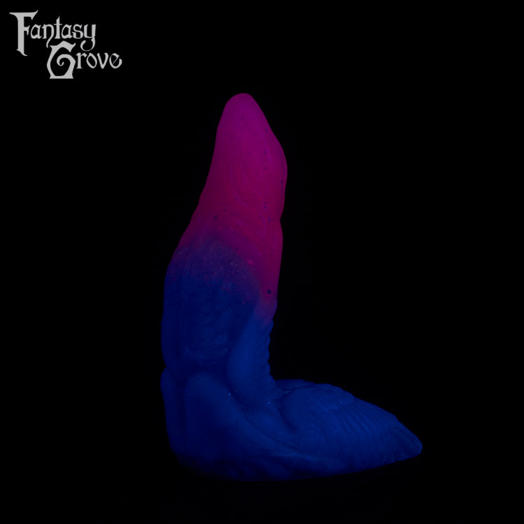 A fantasy sex toy on a black background with the Fantasy Grove logo in the upper left corner