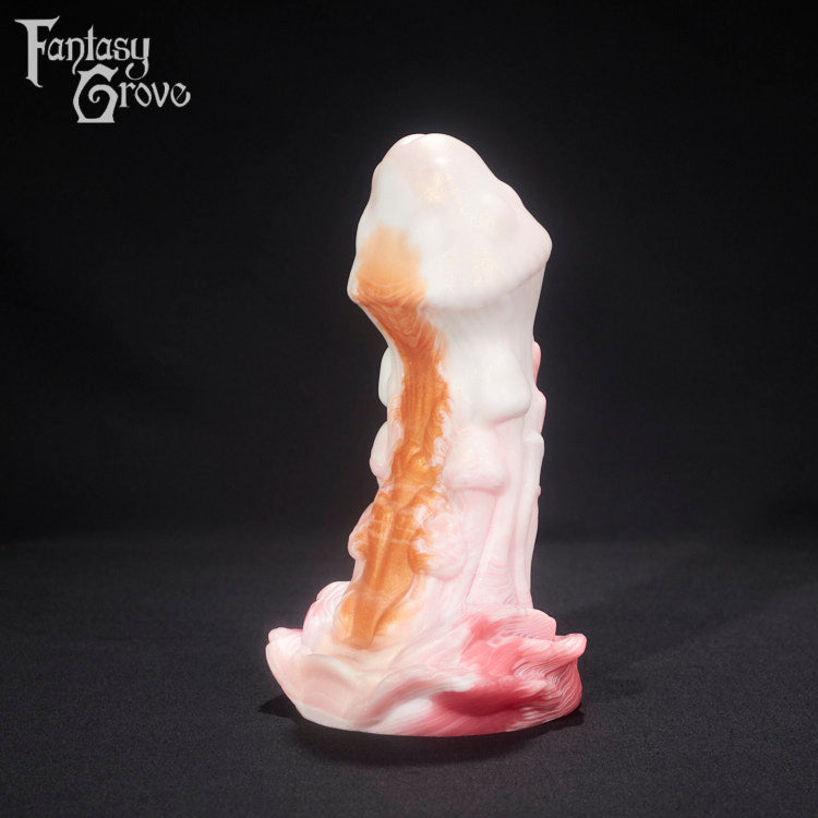 A fantasy sex toy on a black background with the Fantasy Grove logo in the upper left corner 