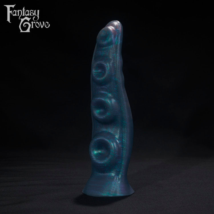 A Fantasy Grove sex toy on a black background with a logo in the upper left corner