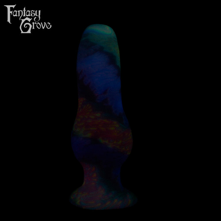A fantasy sex toy on a black background with the Fantasy Grove logo in the upper left corner