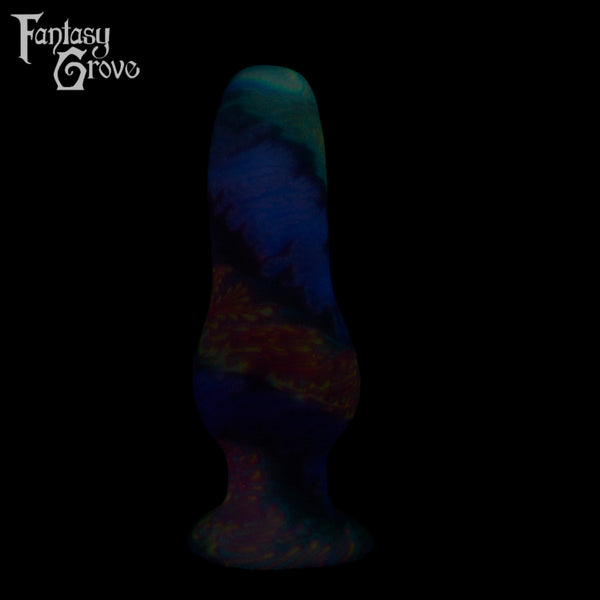 A fantasy sex toy on a black background with the Fantasy Grove logo in the upper left corner