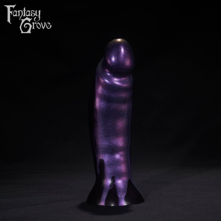 A Fantasy Grove sex toy on a black background with a logo in the upper left corner