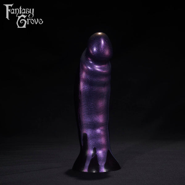 A Fantasy Grove sex toy on a black background with a logo in the upper left corner