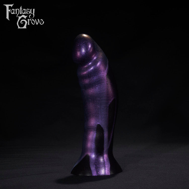 A Fantasy Grove sex toy on a black background with a logo in the upper left corner