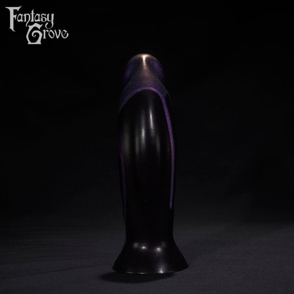 A Fantasy Grove sex toy on a black background with a logo in the upper left corner