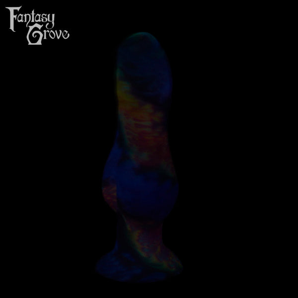 A fantasy sex toy on a black background with the Fantasy Grove logo in the upper left corner