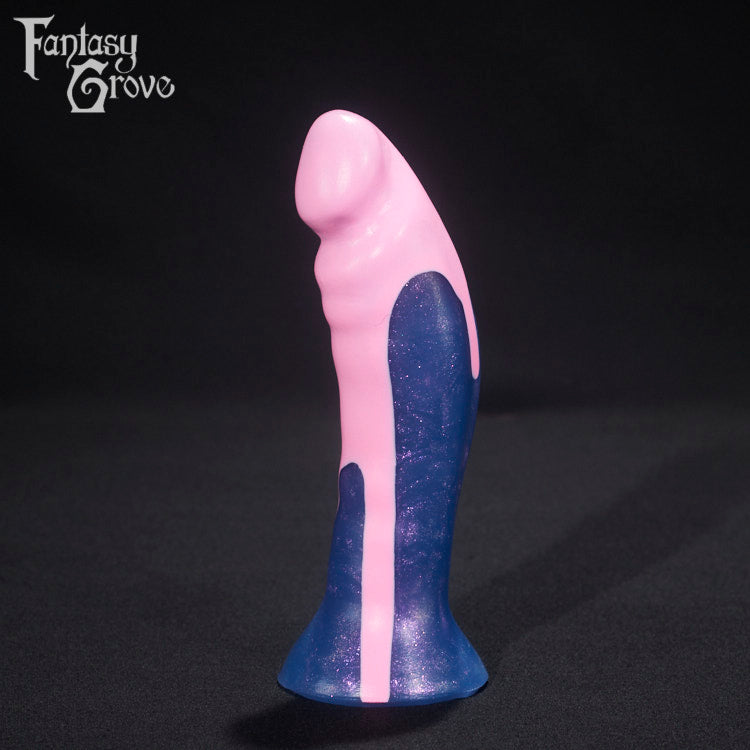 A fantasy sex toy on a black background with the Fantasy Grove logo in the upper left corner 