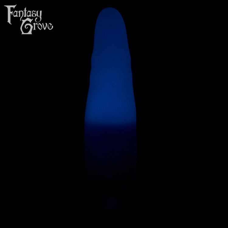 A Fantasy Grove sex toy on a black background with a logo in the upper left corner