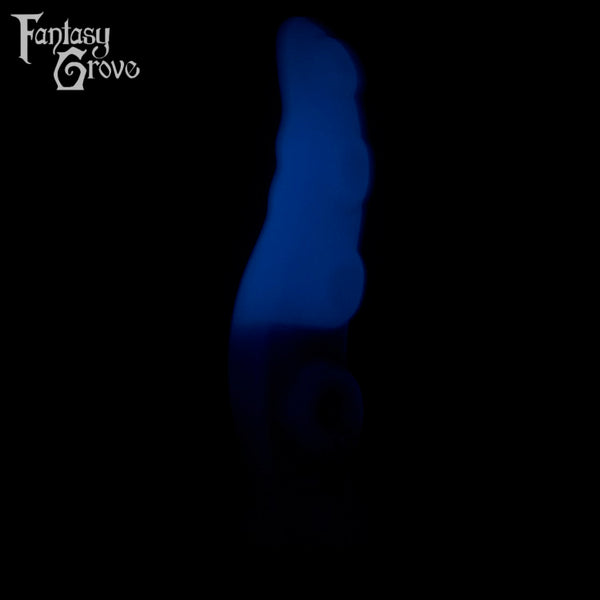 A Fantasy Grove sex toy on a black background with a logo in the upper left corner