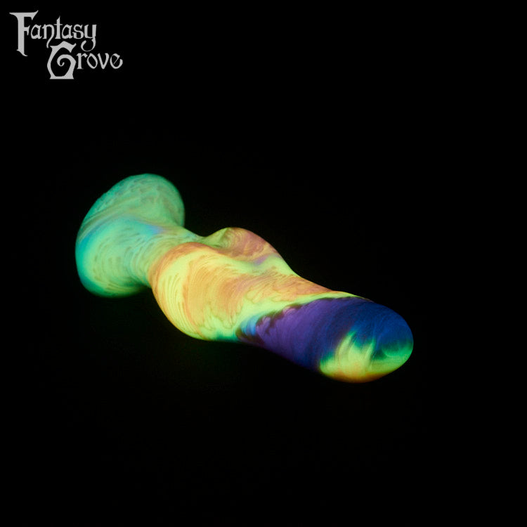 A fantasy sex toy on a black background with the Fantasy Grove logo in the upper left corner