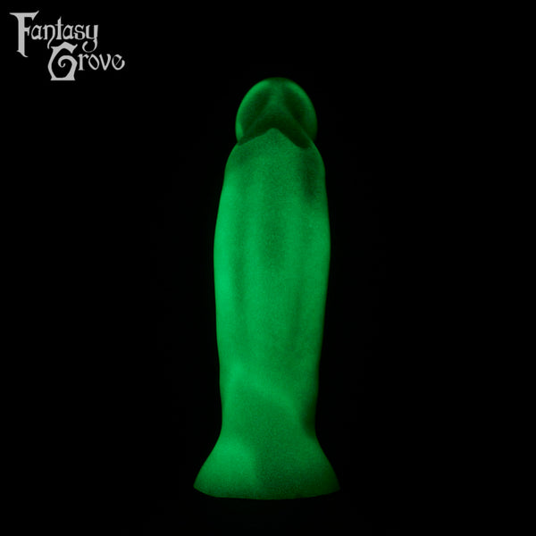 A fantasy sex toy on a black background with the Fantasy Grove logo in the upper left corner
