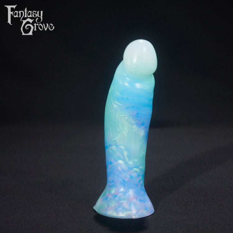 A fantasy sex toy on a black background with the Fantasy Grove logo in the upper left corner 