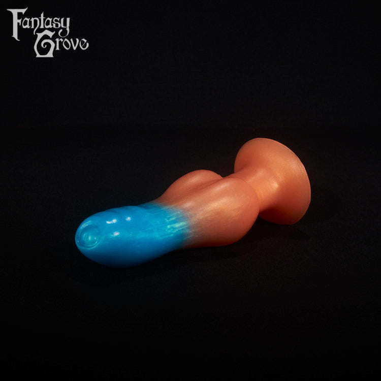 A fantasy sex toy on a black background with the Fantasy Grove logo in the upper left corner