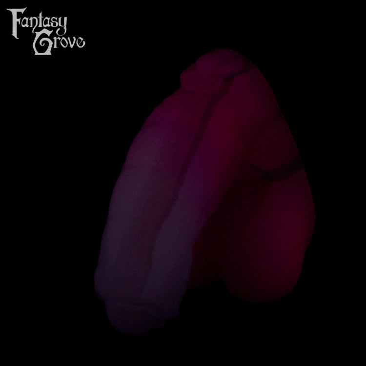 A Fantasy Grove sex toy on a black background with a logo in the upper left corner